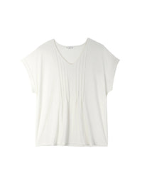 Plus Pleated Front V-Neck Tee