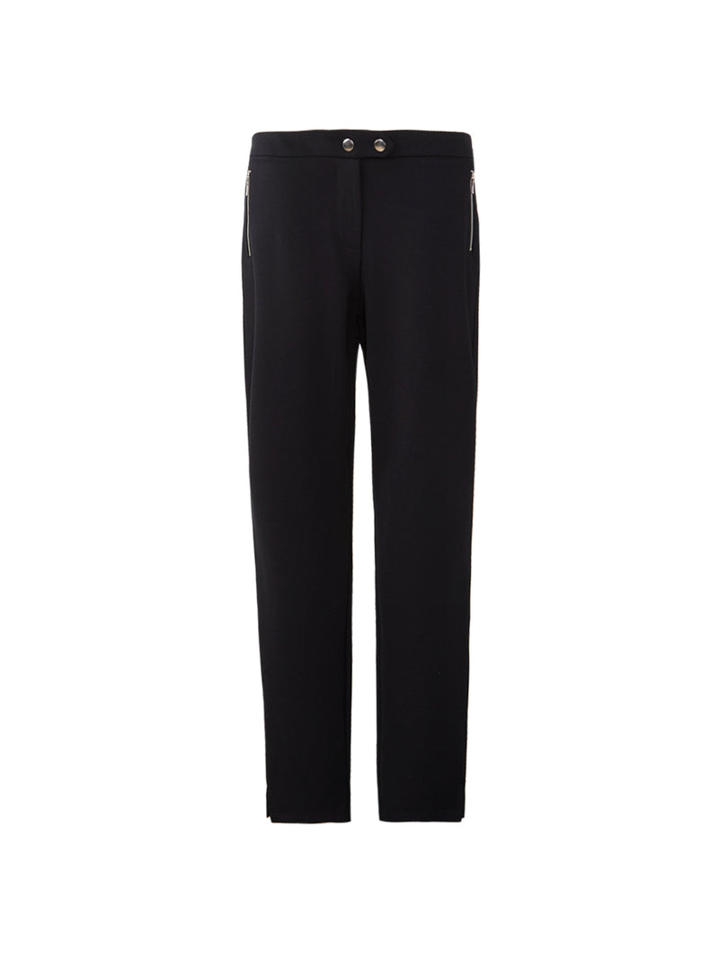 Luxe Ponte Skinny Zip Detail Little Black Pants