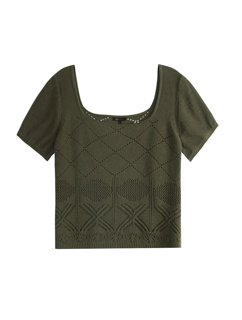 Frye Crochet Cap Sleeve Top