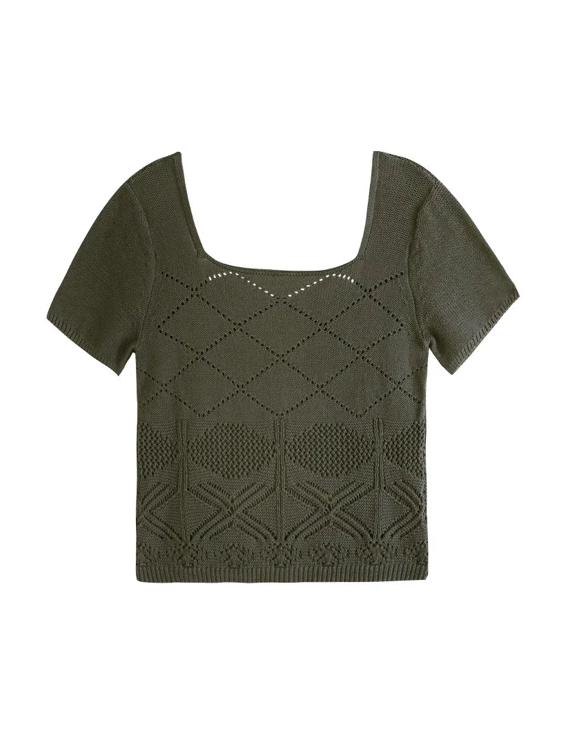 Frye Crochet Cap Sleeve Top