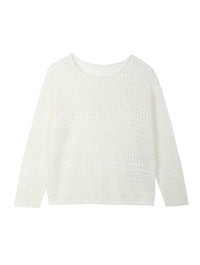 Drop Shoulder Pointelle Pullover