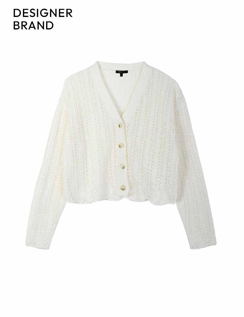 Button-Up Pointelle Cardigan