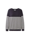 Plus Striped Crew Neck Pullover