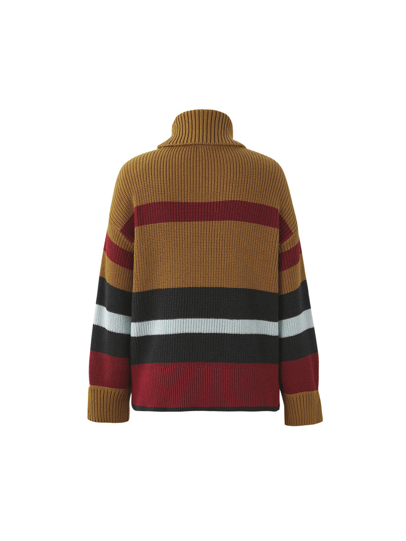 Colorblock Turtleneck Pullover