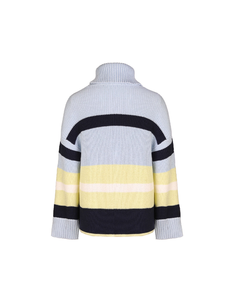 Colorblock Turtleneck Pullover