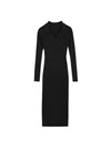 Long Sleeve Knit Polo Neck Dress