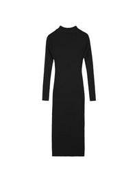 Long Sleeve Knit Polo Neck Dress