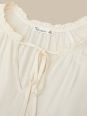 Plus Tie Split Neck Blouse