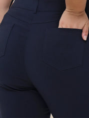 Navy blue pants with a pocket detail
