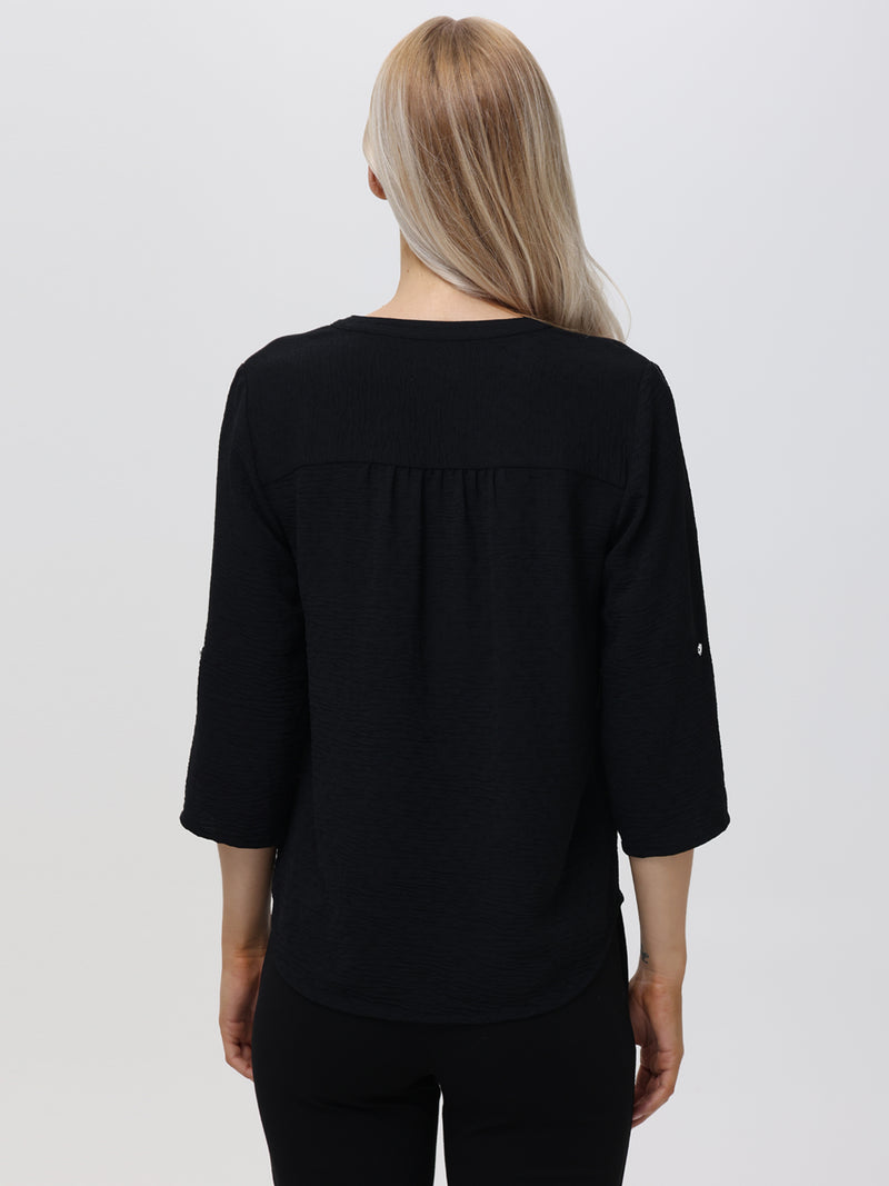 3/4 Sleeve Popover Blouse