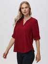 3/4 Sleeve Popover Blouse