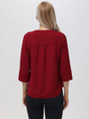 3/4 Sleeve Popover Blouse