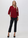 3/4 Sleeve Popover Blouse