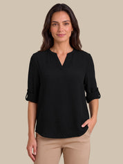 3/4 Sleeve Popover Blouse