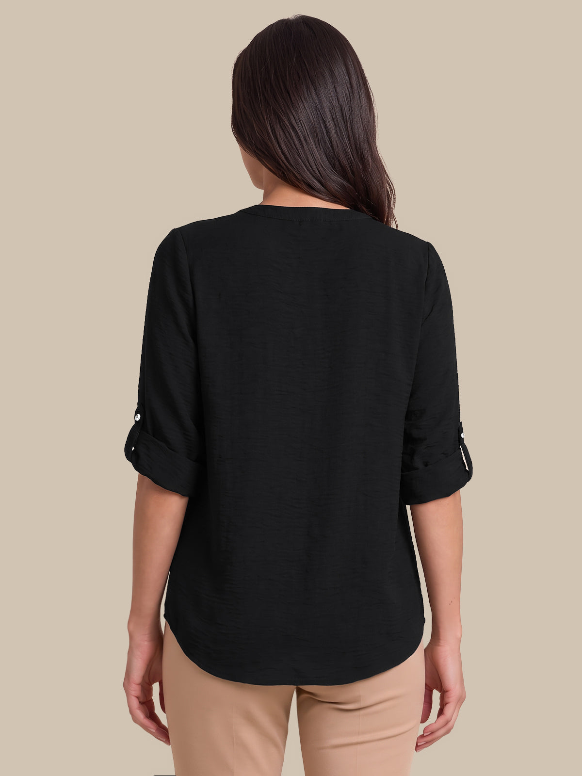 3/4 Sleeve Popover Blouse