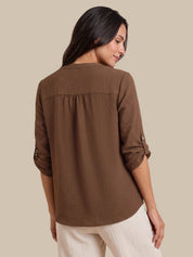3/4 Sleeve Popover Blouse