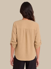 3/4 Sleeve Popover Blouse