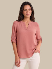 3/4 Sleeve Popover Blouse