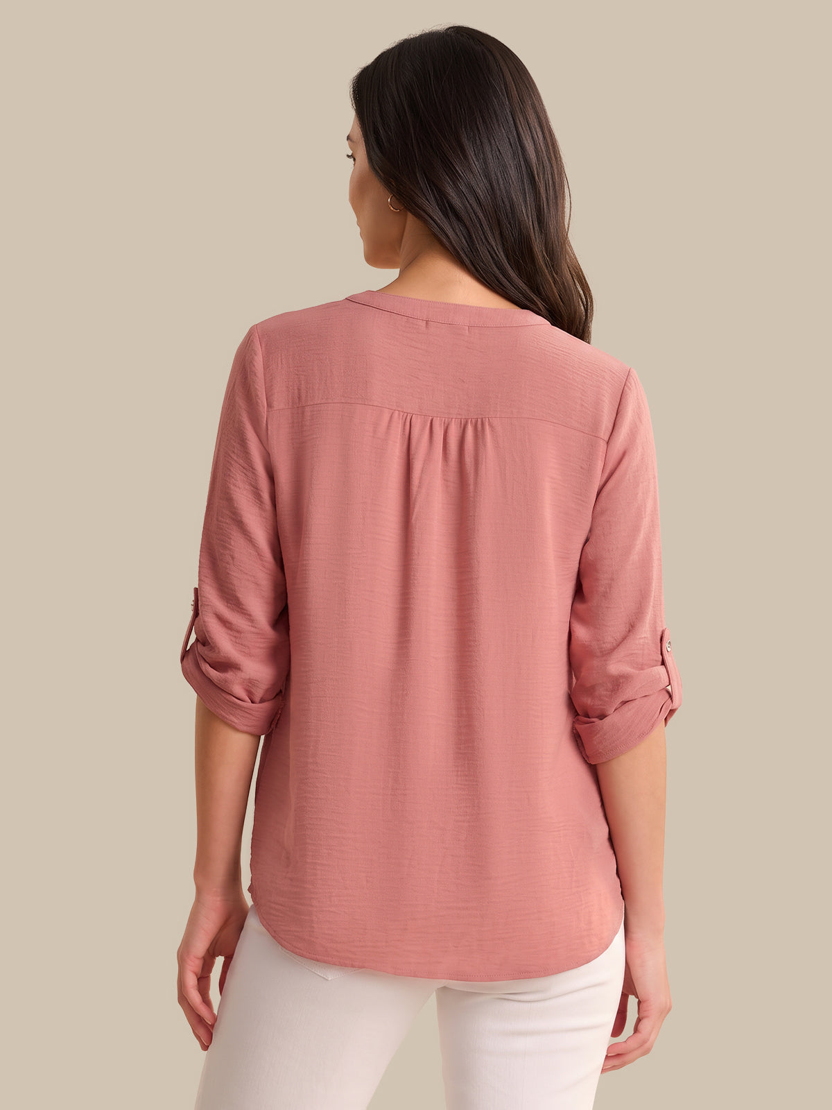 3/4 Sleeve Popover Blouse