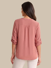 3/4 Sleeve Popover Blouse