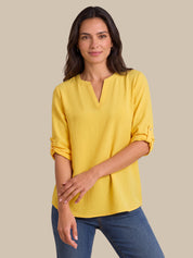 3/4 Sleeve Popover Blouse
