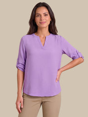 3/4 Sleeve Popover Blouse