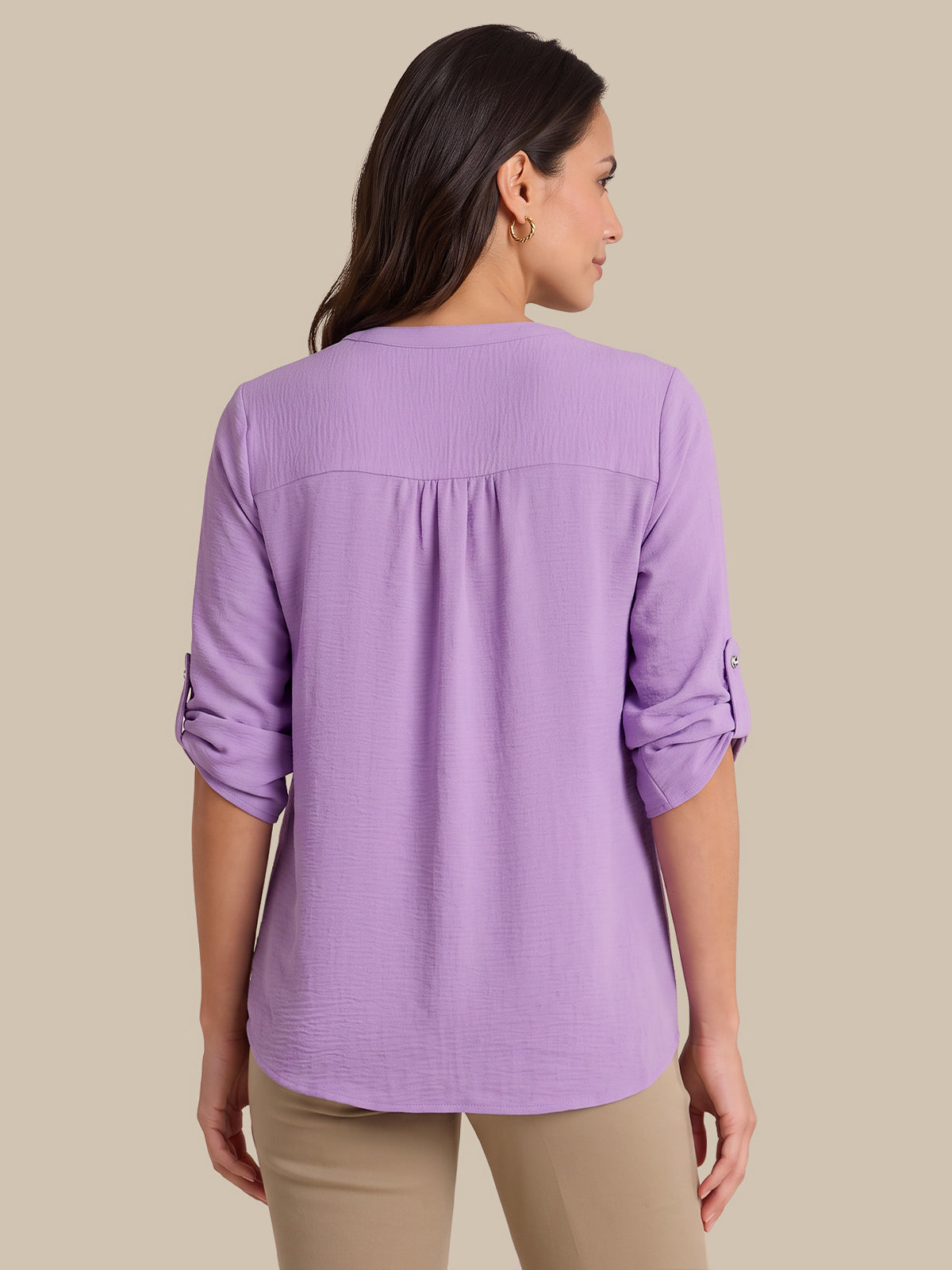 3/4 Sleeve Popover Blouse