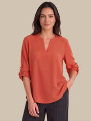 3/4 Sleeve Popover Blouse