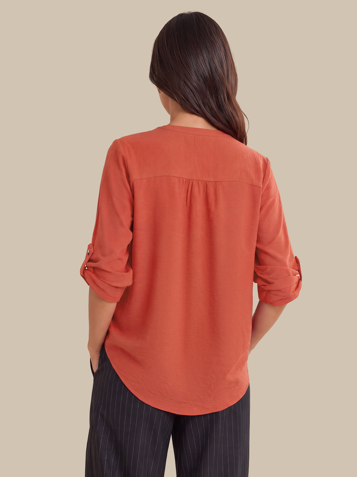 3/4 Sleeve Popover Blouse