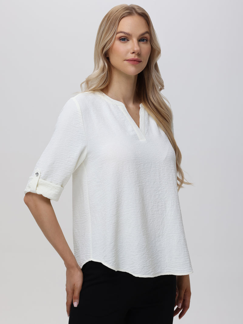 3/4 Sleeve Popover Blouse