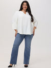 Plus 3/4 Sleeve Popover Blouse