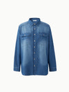 Plus Long Sleeve Denim Shirt