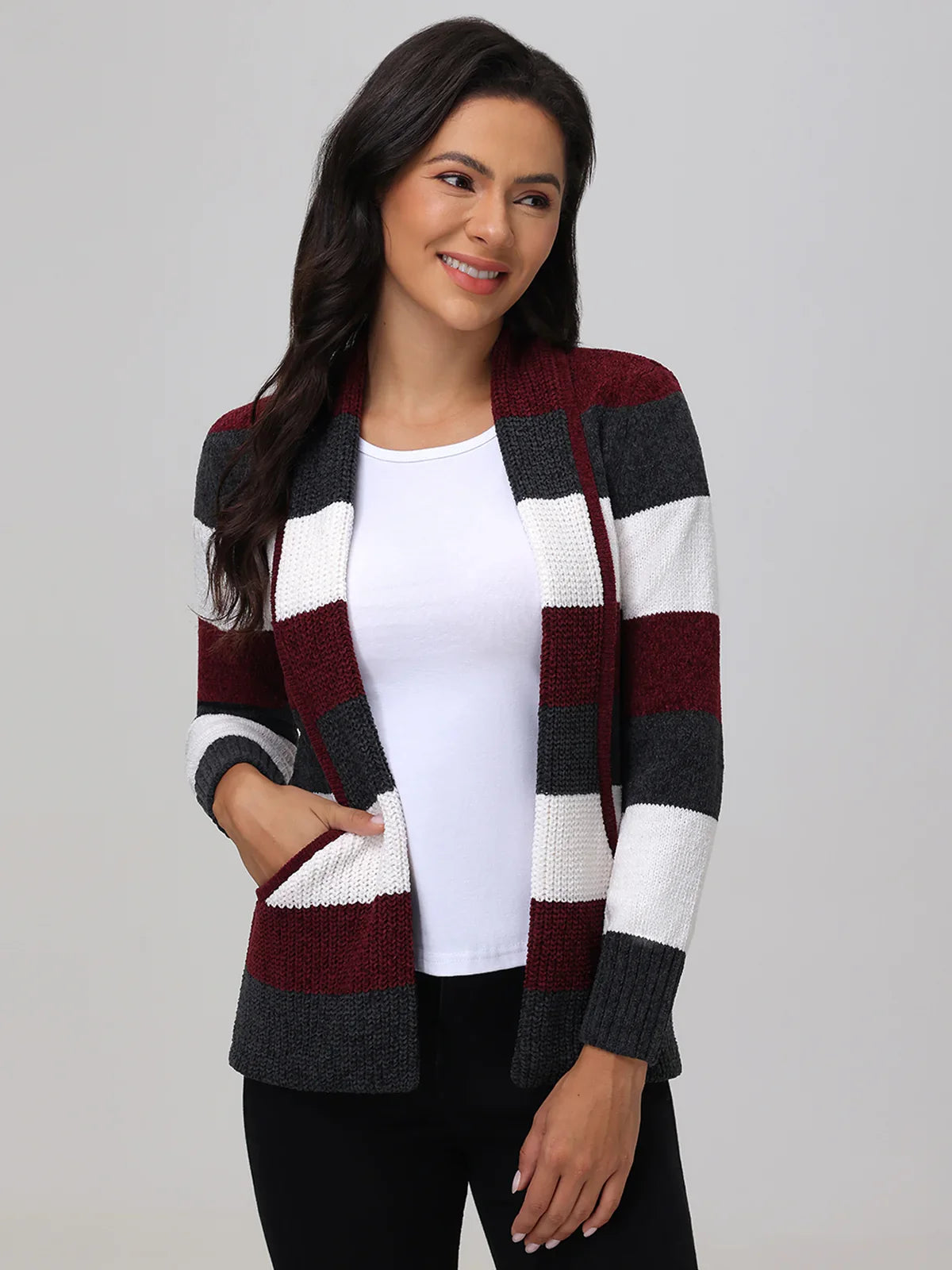 Chenille Colorblock Cardigan