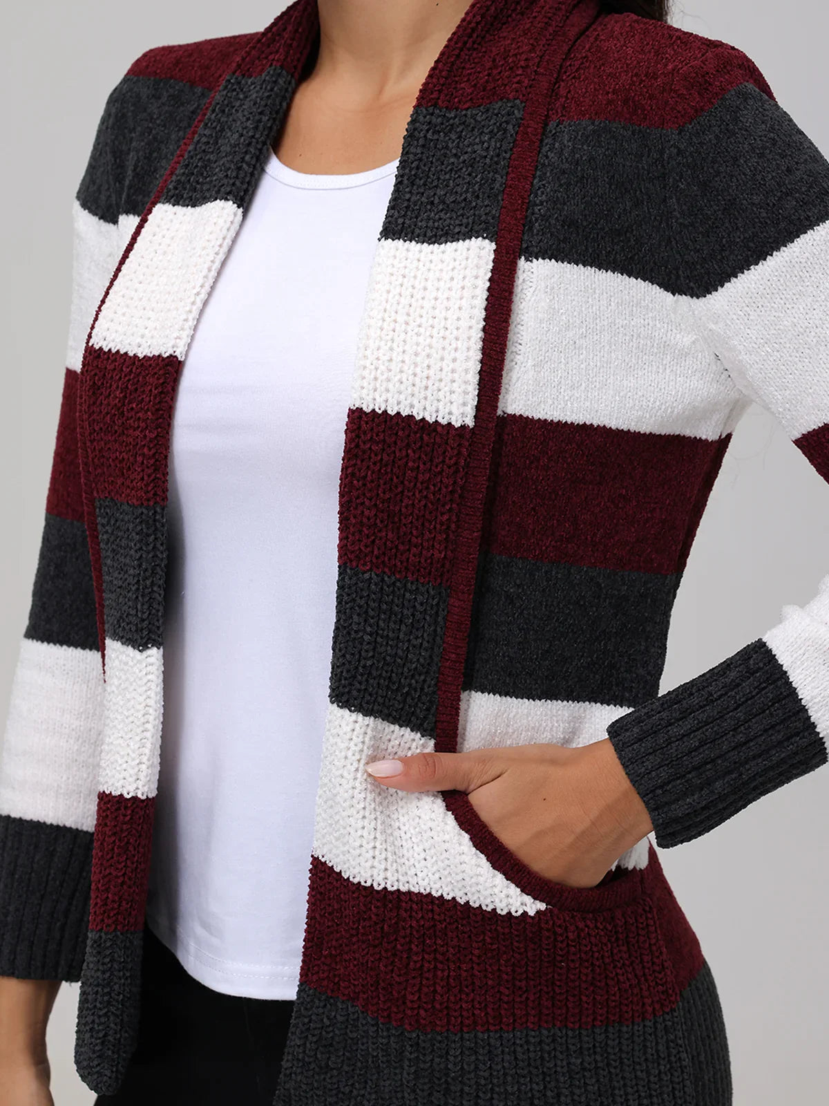 Chenille Colorblock Cardigan