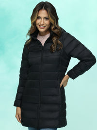 Lightweight Hooded Long Puffer Jacket