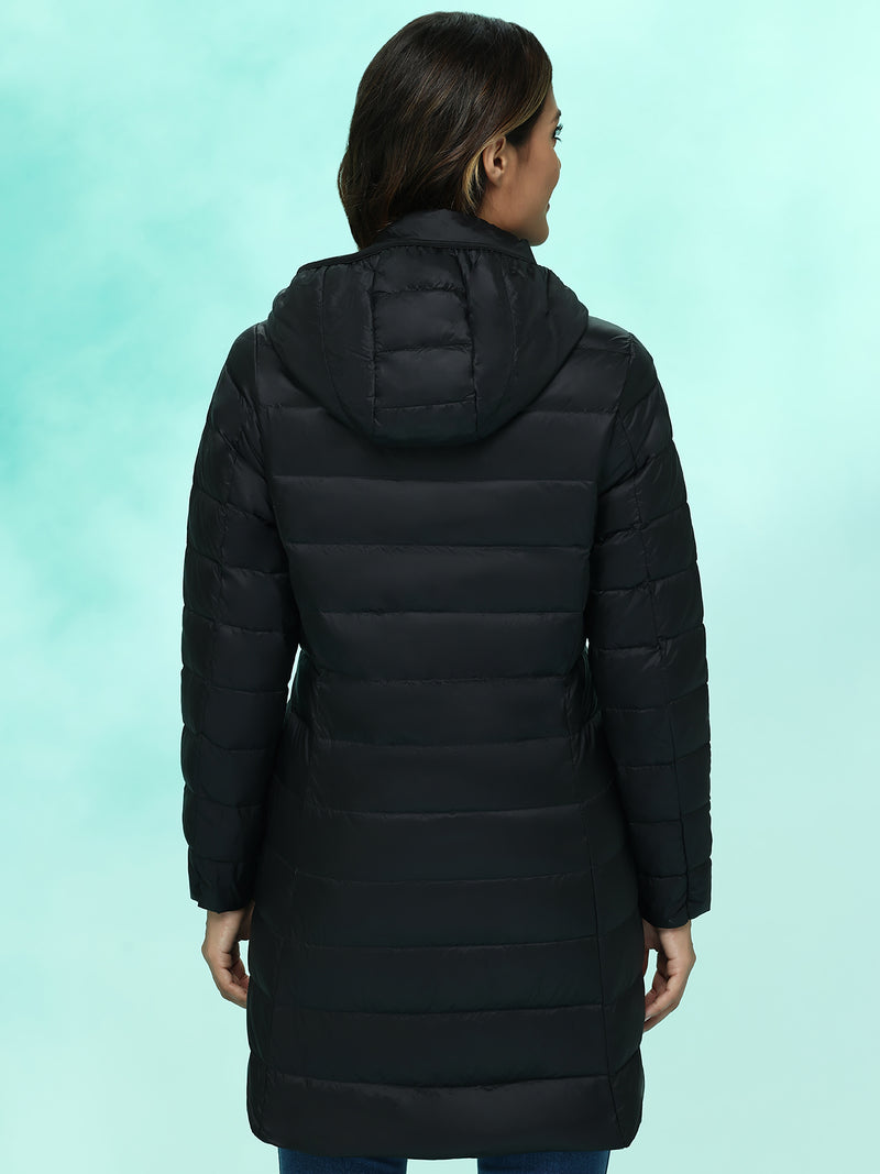 Lightweight Hooded Long Puffer Jacket