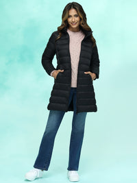 Lightweight Hooded Long Puffer Jacket