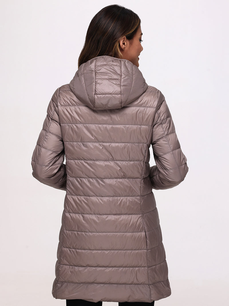 Lightweight Hooded Long Puffer Jacket