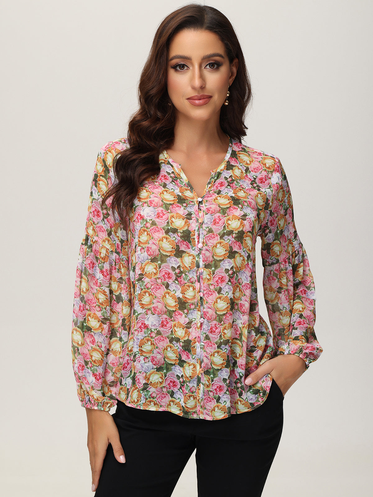 Floral Button-Up Top
