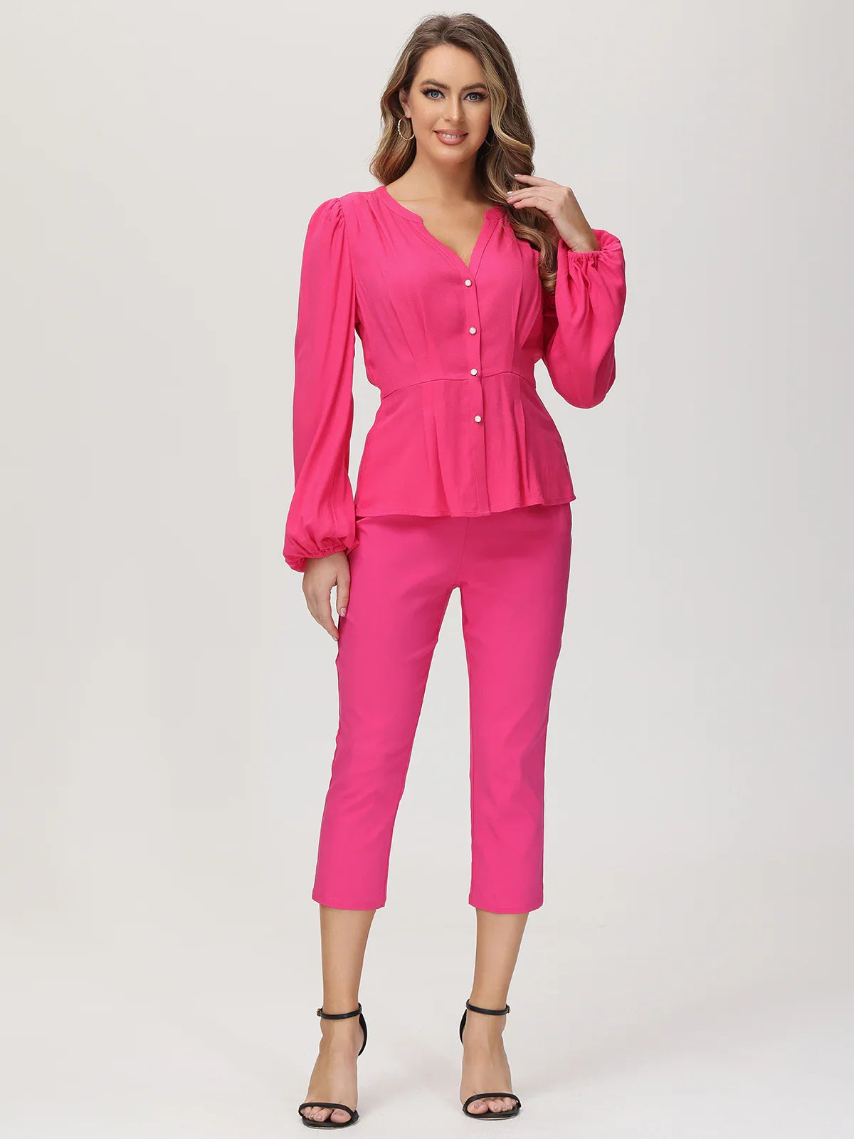 Mid Waist Pull-On Capri Pants