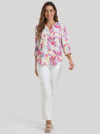 Floral Notch Neck Blouse