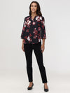 3/4 Sleeve FloralPopover Blouse