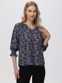 3/4 Sleeve Ditsy Dots Blouse