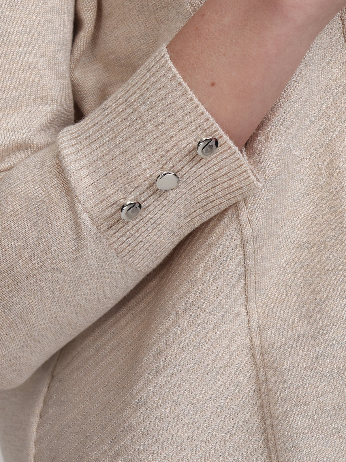 3/4 Sleeve Button Cuff Open Cardigan