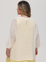 Plus Crochet Drop Shoulder Cardigan