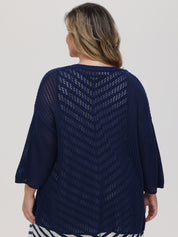 Plus Crochet Drop Shoulder Cardigan