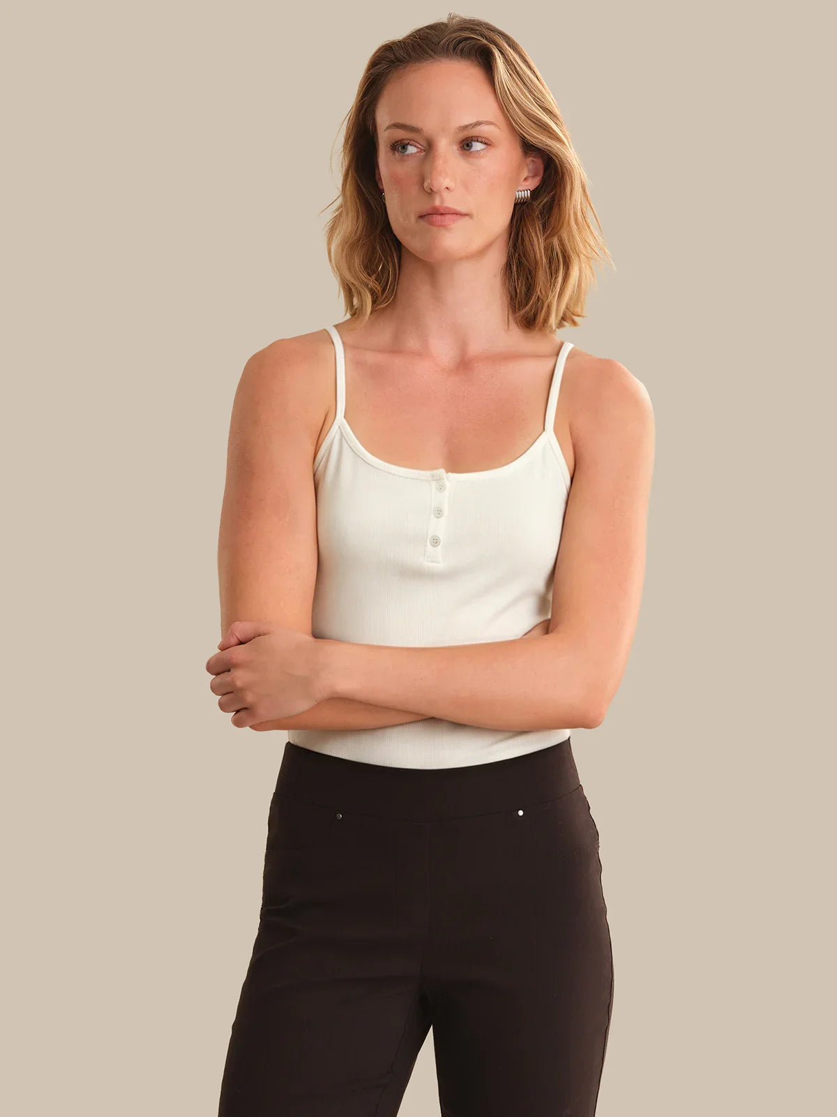 Rib Button Front Camisole