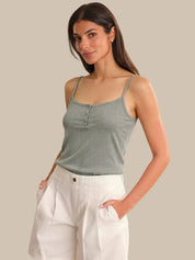 Rib Button Front Camisole