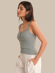 Rib Button Front Camisole