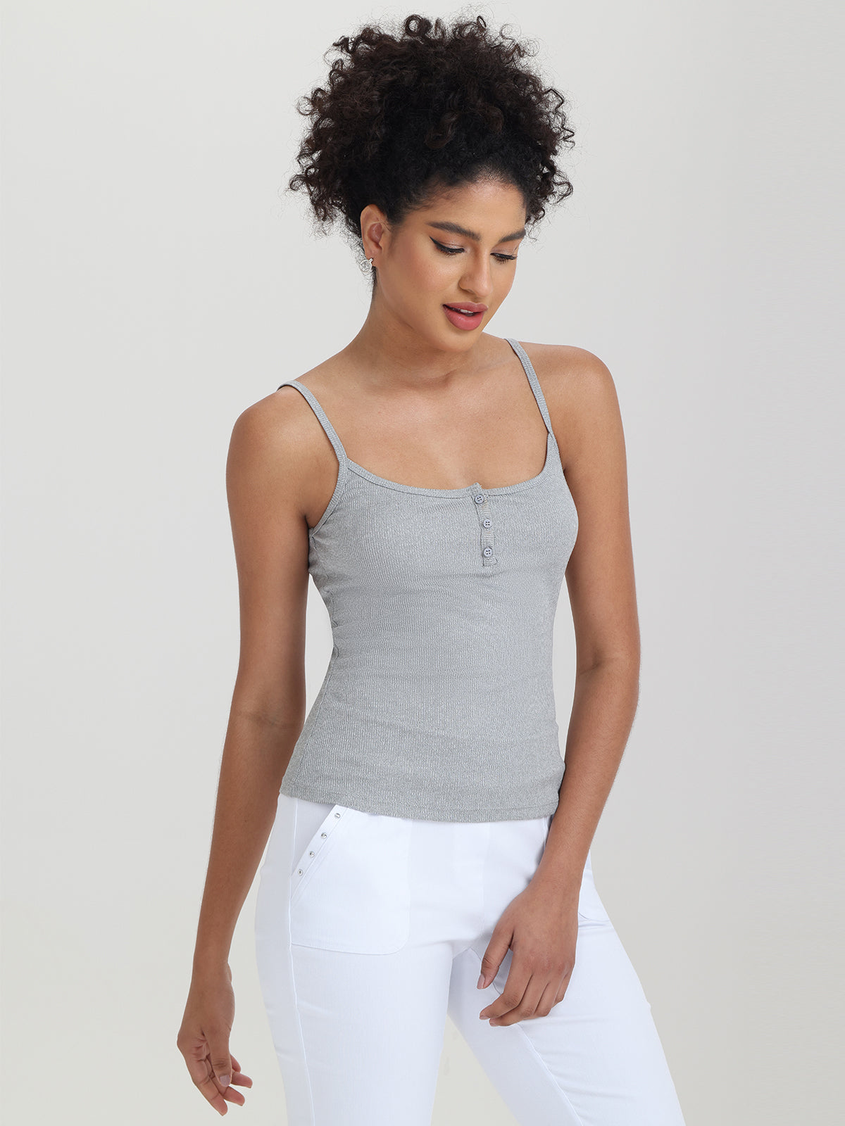 Rib Button Front Camisole